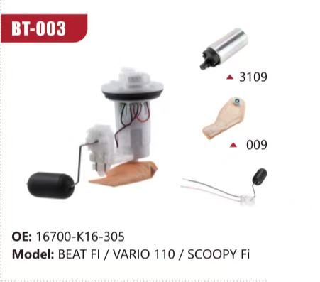 Electric Fuel Pump Assembly for Honda BEAT FI / VARIO 110 / SCOOPY Fi (Model: BT-003, OE: 16700-K16-305)