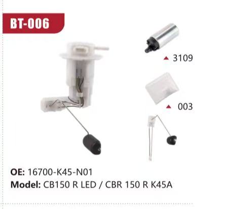 Electric Fuel Pump Assembly for Honda CB150 R LED / CBR 150 R K45A (Model: BT-006, OE: 16700-K45-N01)