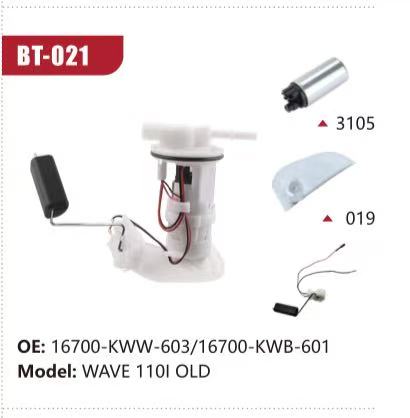 Electric Fuel Pump Assembly for Honda WAVE 110I OLD (Model: BT-021, OE: 16700-KWW-603/16700-KWB-601)