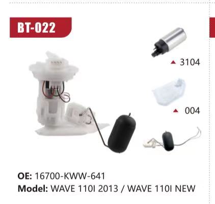 Electric Fuel Pump Assembly for Honda WAVE 110I 2013 / WAVE 110I NEW (Model: BT-022, OE: 16700-KWW-641)