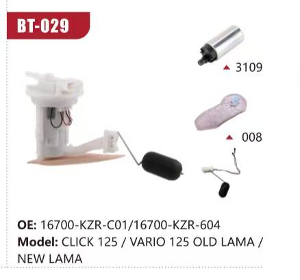 Electric Fuel Pump Assembly for Honda CLICK 125 / VARIO 125 OLD LAMA / NEW LAMA (Model: BT-029, OE: 16700-KZR-C01/16700-KZR-604)