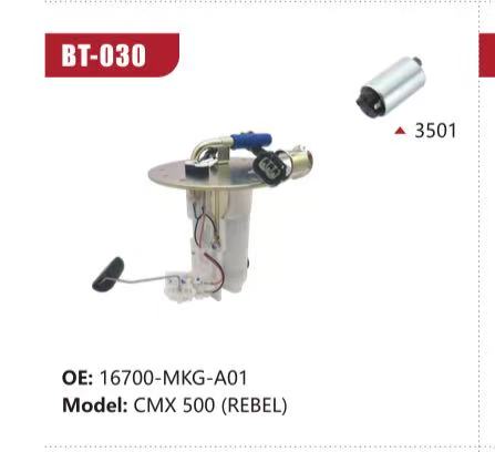Electric Fuel Pump Assembly for Honda CMX 500 (REBEL) (Model: BT-030, OE: 16700-MKG-A01)
