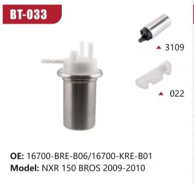 Electric Fuel Pump Assembly for Honda NXR 150 BROS (2009-2010) (Model: BT-033, OE: 16700-BRE-B06/16700-KRE-B01)